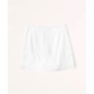 abercrombie linen-blend white mini skort